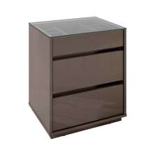 Mesa de Cabeceira Belize 3 Gavetas Cinza