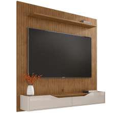 Painel Frisado Suspenso Tv 60 Pol 160 Cm 011090 Cedro Off White DCASA