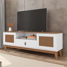 Rack Esmeralda Branco e Noce 160 cm