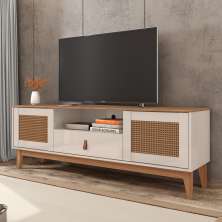 Rack para TV Havertz com Pintura Efeito Palha Off White/Noce