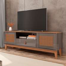 Rack para TV Isabela 1.6 Pintura Palha Cinza/Noce