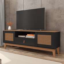 Rack para TV Isabela 1.6 Pintura Palha Preto Noce