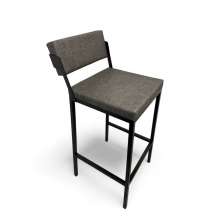 Banqueta Média Estofado para Cozinha Americana Bancada Bar Ilha Prisma 65cm.