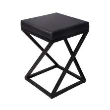 Banquinho Industrial Zênite Estofado - Preto - 47cm (Cozinha Bar Bistro)