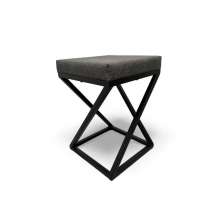 Banquinho Industrial Zênite Estofado - Preto e Cinza - 47cm (Cozinha Bar Bistro)