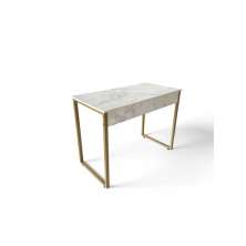 Mesa Escrivaninha Industrial Home Office Metalon Dourado