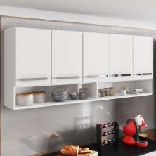 Armário Aéreo De Cozinha Multiuso 5 Portas Branco Casa Mobilia
