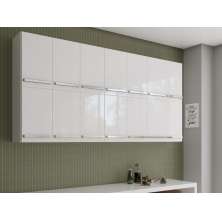 Armário Aéreo Duplo Com 14 Portas Alemanha Branco Casa Mobilia