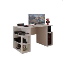 Mesa Gamer Escrivaninha p/ Computador Espaço Gabinete Branco