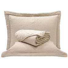 Colcha Queen Analu Micropercal 300 Fios Dupla Face Texturizado 3 Peças - Bege