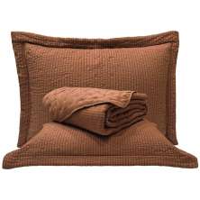 Colcha Queen Analu Micropercal 300 Fios Dupla Face Texturizado 3 Peças - Castanho