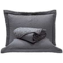 Colcha Queen Analu Micropercal 300 Fios Dupla Face Texturizado 3 Peças - Chumbo