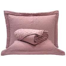 Colcha Queen Analu Micropercal 300 Fios Dupla Face Texturizado 3 Peças - Malva