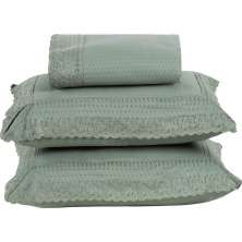 Colcha Queen Home Paris com Bordado Inglês Micropercal 300 Fios Toque de Algodão 3 Peças - Verde