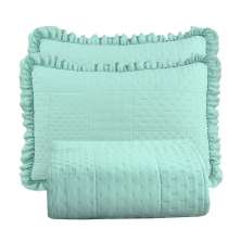 Colcha Queen Malvinni Micropercal 300 Fios 3 Peças - Verde Menta
