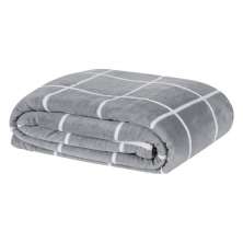 Manta Casal Padrão Austin Flannel Microfibra 1 Peça - Cinza