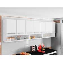 Armario Aereo De Cozinha 7 Portas  Luxemburgo Branco Bela Casa