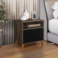 Mesa De Cabeceira Retro Castani Com Preto Escocia