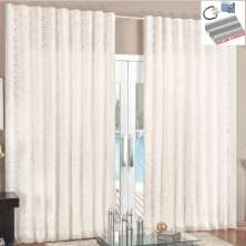 Cortina 2 Mt Sala Quarto Renda com Voal para Trilho comum Baratissima Palha