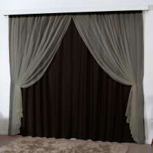 Cortina 3 Mts Sala Quarto Escritório Blackout Voal Trilho Comum - Tabaco