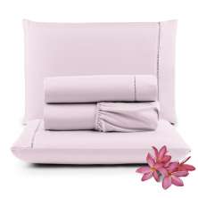 Jogo de Lençol Micropercal 400 Fios Queen 4 Peças Barato - Rosa