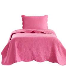 Kit Cobre Leito Colcha Bouti Solteiro Infantil 2 Peças - Pink 