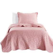 Kit Cobre Leito Colcha Bouti Solteiro Infantil 2 Peças - Rosa 