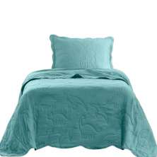 Kit Cobre Leito Colcha Bouti Solteiro Infantil 2 Peças - Verde 