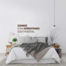 Frase de Parede Acredite que e Possível 120x43 Marrom