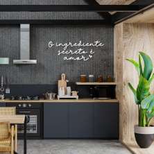 Frase de Parede Cozinha Ingrediente Secreto 45x16 Branco