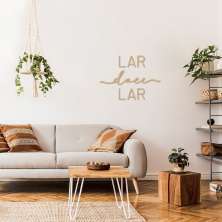 Frase de Parede Lar doce Lar 45x32 Areia