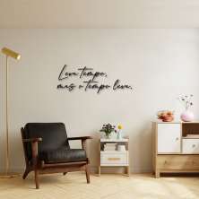 Frase de Parede Leva tempo 120x46 Preto