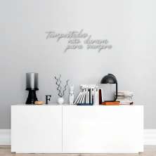 Frase de Parede Tempestades não duram 100x34 Cinza