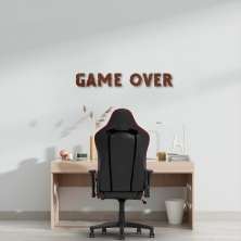 Frase de Parede em Relevo Glitch Game Over 60x8 Marrom