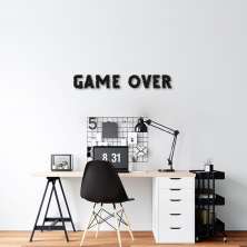 Frase de Parede em Relevo Glitch Game Over 60x8 Preto