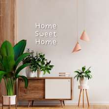 Frase de Parede em Relevo Home Sweet Home 120x117 Branco