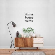 Frase de Parede em Relevo Home Sweet Home 90x88 Preto