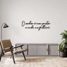 Frase de Parede em Relevo O senhor é meu pastor 120x40 Preto