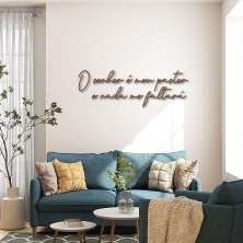 Frase de Parede em Relevo O senhor é meu pastor 60x20 Marrom