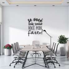 Frase de Parede em Relevo Sonhar e Fazer 150x122 Preto