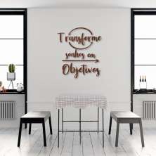 Frase de Parede em Relevo Transforme Sonhos 90x78 Marrom