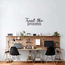 Frase de Parede em Relevo Trust the Process 100x43 Preto