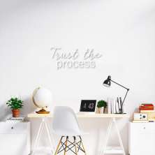 Frase de Parede em Relevo Trust the Process 120x52 Branco