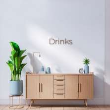 Palavra de Parede em Relevo Drinks 100x25 Marrom