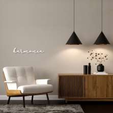 Palavra de Parede em Relevo Harmonia 60x10 Branco