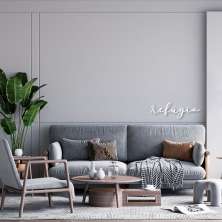 Palavra de Parede em Relevo Refúgio 60x18 Branco