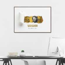 Quadro 1 Milhão de Reais Gold 100x70 Filete Marrom