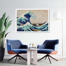 Quadro A Grande Onda de Kanagawa 43x30 Caixa Branco