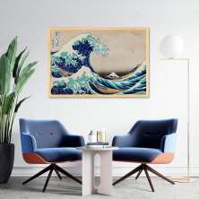 Quadro A Grande Onda de Kanagawa 60x43 Caixa Marfim