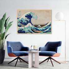 Quadro A Grande Onda de Kanagawa 60x43 Filete Marfim